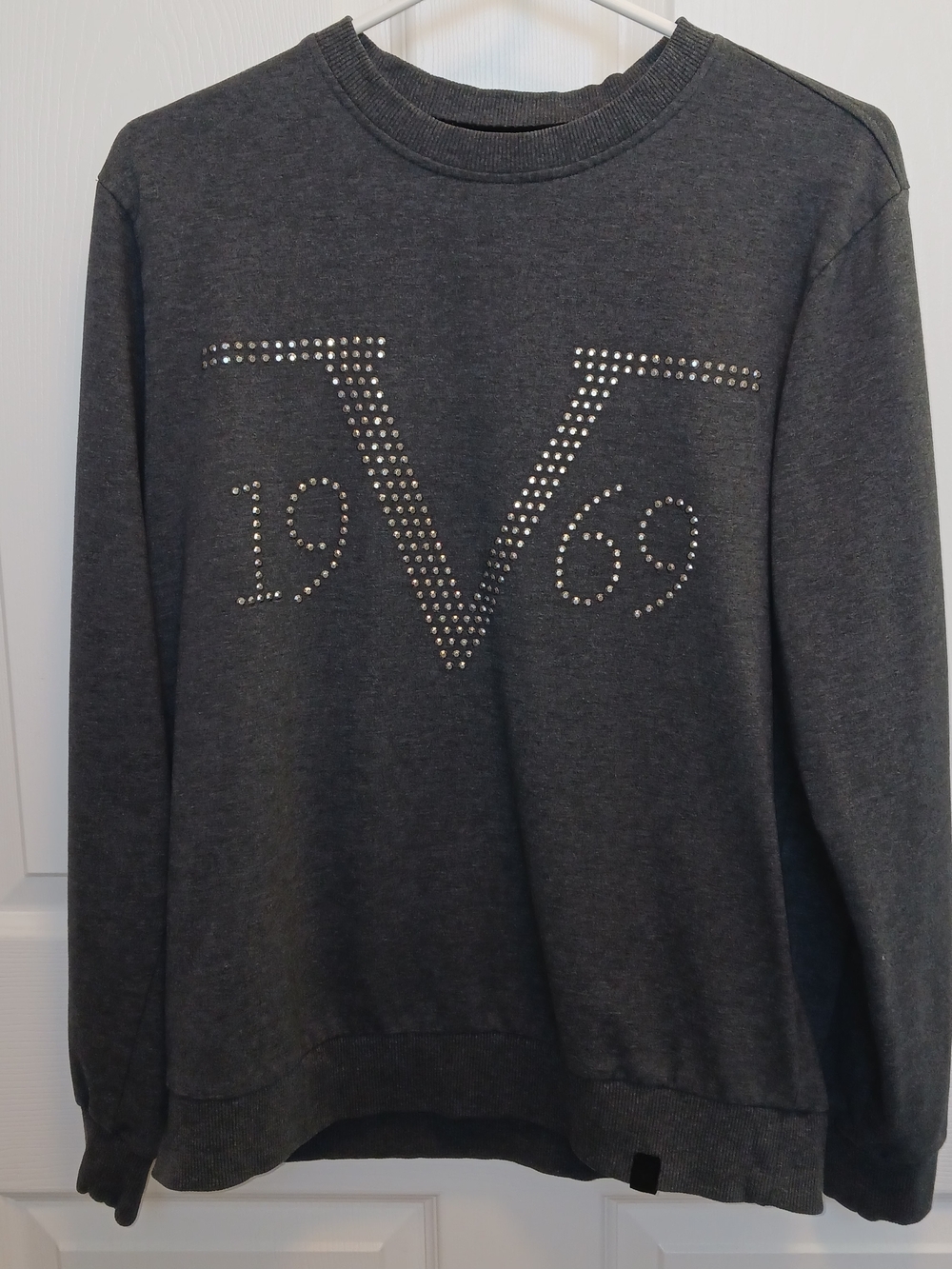 1969 Embellished Dark Gray Womens‎  Crewneck Sweatshirt